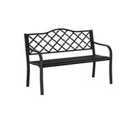 Outsunny Banc de jardin 2 places banc extšŠrieur jardin en fonte style antique avec accoudoirs et dossier, banquette extšŠrieure pour balcon terrasse patio všŠranda pelouse, 128 x 58,5 x 89 cm, noir