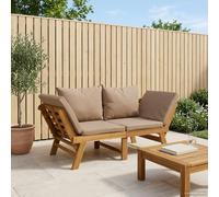 vidaXL Banc de jardin 3 en 1 avec coussin, en bois d'acacia massif, finition naturelle