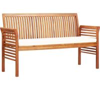 vidaXL Banc de jardin 3 places 150 cm en bois massif d'acacia avec coussins