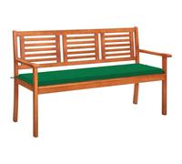 banc de jardin 3 places avec support 150 cm en bois massif d'eucalyptus