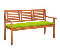 banc de jardin 3 places avec support 150 cm en bois massif d'eucalyptus