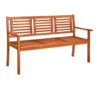 banc de jardin 3 places avec support 150 cm en bois massif d'eucalyptus