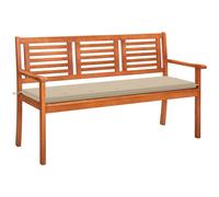 banc de jardin 3 places avec support 150 cm en bois massif d'eucalyptus