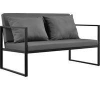 Banc de jardin 70 x 114 x 60 cm Canapé de jardin Banc de parc Banc Lounge Fer noir / gris foncé