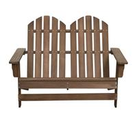 vidaXL Banc de jardin Adirondack 2 places en bois massif de sapin brun
