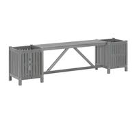 Banc de jardin avec 2 jardinières 150 cm bois d'acacia - vidaXL - gris - 150 x 30 x 40 cm 514quv13r