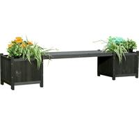 Banc de jardin avec bacs à fleurs en bois imprégné 180×40×40 cm - Marron