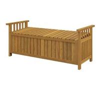 Outsunny Banc de Jardin en Bois 2 Places avec Espace de Rangement de 151L, Banc d'extérieur avec accoudoirs, Charge 240 kg, pour Jardin Balcon, 128,5 x 52 x 53,5 cm Marron