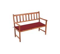 Banc de jardin avec coussin 120 cm Bois d'acacia massif