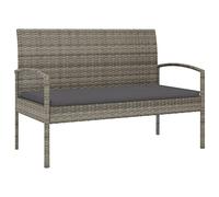 Banc de jardin avec coussin gris 105 cm résine tressée