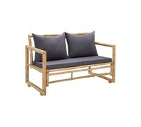 vidaXL Banc de jardin avec coussin 115 cm bambou