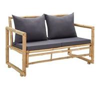 vidaXL Banc de jardin avec coussin 115 cm bambou