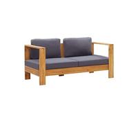 vidaXL Banc de jardin avec coussins 140 cm bois massif acacia gris
