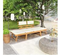 vidaXL Banc de jardin 2 en 1 avec coussins 190 cm bois massif en acacia