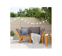vidaXL Banc de jardin avec coussins 2 en 1 Bois massif Acacia