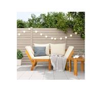 vidaXL Banc de jardin avec coussins 2 en 1 Bois massif Acacia