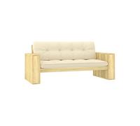 vidaXL Banc de jardin avec coussin crème 179 cm Bois de pin imprégné
