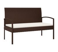 Banc de jardin avec coussins Marron 105 cm Poly rotin