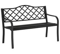 Banc de jardin - Banc de jardin vintage en métal | Couleur : Noir | Dimensions : 128 x 58,5 x 89 cm