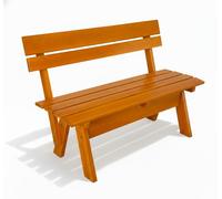 Banc de jardin Beautissu résistant aux intempéries en bois 2 places 120 cm de large Tromsö
