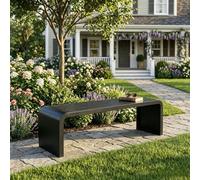 Banc de Jardin Capacité 500 kg en Acier Galvanisé Résistant aux Intempéries, Banquette d'Extérieur 2-4 Places pour Balcon, Terrasse, Parc, Pergola, Véranda, 100/120/150/180 cm(Noir,39.4in/100cm)
