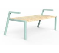 Banc de jardin Casa Padrino, vert menthe / couleurs naturelles, 150 cm - Banc de parc avec accoudoirs - Banc d'extérieur - Mobilier de jardin