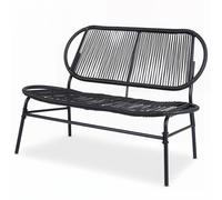Banc de jardin COSTWAY en polyrotin, banc d'extérieur résistant aux intempéries, modèle 2 places, capacité de charge jusqu'à 300 kg, idéal pour jardin, balcon et terrasse, dimensions : 118 x 68 x 79 c