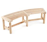 Banc de jardin COSTWAY résistant aux intempéries, banc en bois sans dossier, banc incurvé pour 2 à 3 personnes pouvant supporter jusqu'à 325 kg, banc de terrasse ou de parc en bois