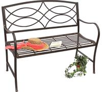 Banc de jardin DanDiBo Métal Marron Résistant aux intempéries 109 cm Banc 111185 Banc 2 places en fer Banc d'arbre Banc de parc
