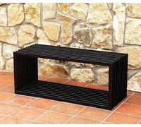 Banc de jardin DanDiBo Métal Résistant aux intempéries Noir 100 cm Banc Moderne Style D Banc de parc Fer Banc de fleurs