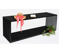 Banc de jardin DanDiBo Métal Résistant aux intempéries Noir 150 cm Banc Moderne Style D Banc de parc Fer Banc de fleurs