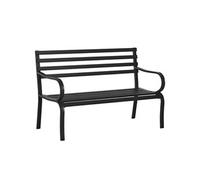 Banc de Jardin Design Contemporain 2 Places dim. 127L x 58l x 82H cm métal époxy Noir