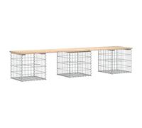 Banc de jardin design de gabion 203x44x42 cm bois massif de pin