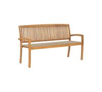 vidaXL Banc de jardin empilable avec support 159 cm bois massif teck