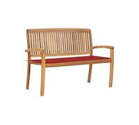 vidaXL Banc de jardin empilable avec support 128,5 cm bois massif teck