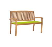 vidaXL Banc de jardin empilable avec support 128,5 cm bois massif teck