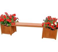 Banc de jardin en bois avec bacs à fleurs, 150 cm, banc robuste & bac à plantes