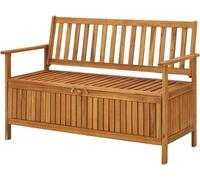 Banc de jardin en bois - Banc de rangement pour l'extérieur - Idéal pour jardiner et se détendre - Fabriqué en bois d'acacia massif - Largeur : 120 cm - Couleur : marron