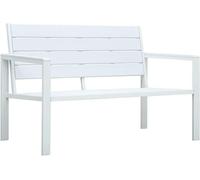 Banc de jardin en bois, banc de siège, banc de parc pour 2 à 3 personnes, banc pour balcon, banc public, banc d'entrée, banc de terrasse, idéal pour terrasse, balcon et jardin, 120 cm, en HDPE, aspect