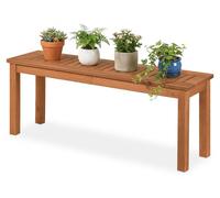Banc de jardin en bois COSTWAY, banc 2 places en bois, banc de balcon en bois dur, banc à fleurs pour jardin, balcon ou terrasse, 120 x 30,5 x 47 cm