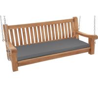 Banc de jardin en bois d'acacia résistant aux intempéries, avec coussin de siège de 8 cm