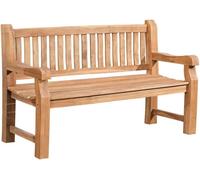 Banc en teck CLP Jackson V2 : banc de jardin avec dossier, résistant aux intempéries, solide, en teck massif, dimensions : 150 cm