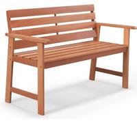 Banc de jardin en bois dur - Banc d'extérieur pour 2 personnes - Résistant aux intempéries - Avec accoudoirs - Design moderne - Pour terrasse et balcon - À monter soi-même