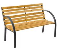 Banc de jardin en bois et métal, banc de parc avec dossier