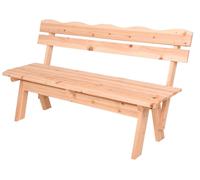Banc de jardin en bois massif 3 places avec dossier - 150 x 62 cm - Banc en bois résistant aux intempéries, capacité de charge de 200 kg