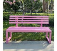 Banc de jardin en fer pour 2 à 4 personnes, résistant aux intempéries, en fourrure avec dossier, idéal pour jardin, jardin, bord de piscine, 120 x 40 x 85 cm