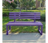 Banc de jardin en fer violet pour 2 à 4 personnes, assise extérieure résistante aux intempéries avec dossier, parfait pour terrasse, jardin, jardin et bord de piscine, 120 x 40 x 85 cm