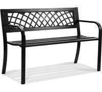 Banc de jardin en métal 1163 mm - Banc de terrasse pour 3 personnes - Banc de parc avec dossier & accoudoirs - Banc de repos vintage pour jardin, parc, cour, véranda - capacité de charge 218 kg