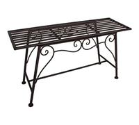 Banc de jardin en métal sans dossier, banc d'extérieur, banc de fleurs de jardin, aspect rouille, max 200 kg, Lxlxh 83x27x45 cm