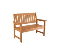 VEVOR Banc de jardin 128 cm, banquette d'extérieur en plastique, capacité de charge 363 kg, résistant aux intempéries avec dossier et accoudoirs larges, pour terrasse, parc, cour, couleur bois naturel